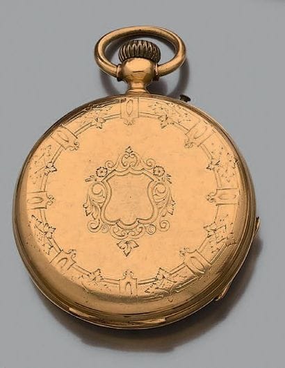 Montre de poche en or jaune 18K (750), à...