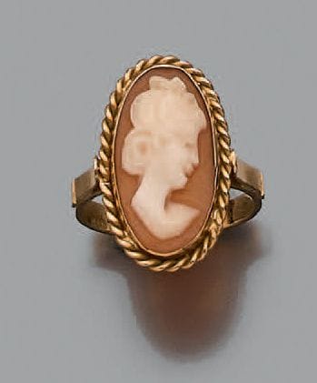 Bague en alliage d'or jaune 14K (585), ornée...