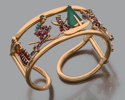 * Bracelet rigide ouvrant en alliage d'or...