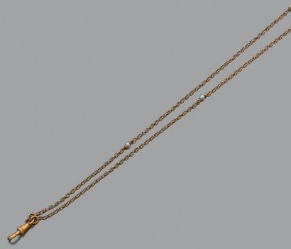 Sautoir en or jaune 18K (750), à maille forçat...