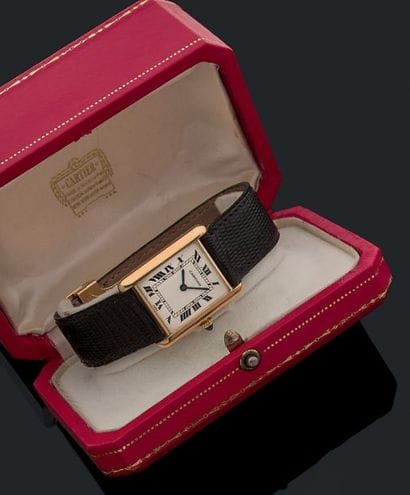 Montre bracelet «Tank» en or jaune 18K (750),...