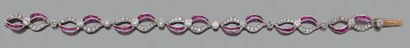 Bracelet en or gris 18K (750) et platine,...