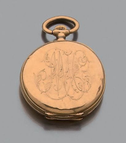 Montre de col en or jaune 18K (750), à remontoir,...