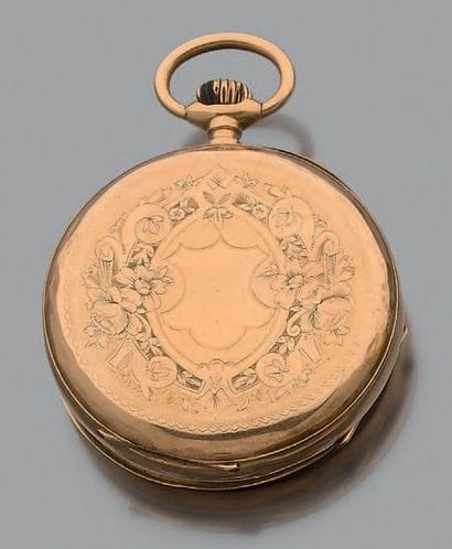 Montre de poche en or jaune 18K (750), le...
