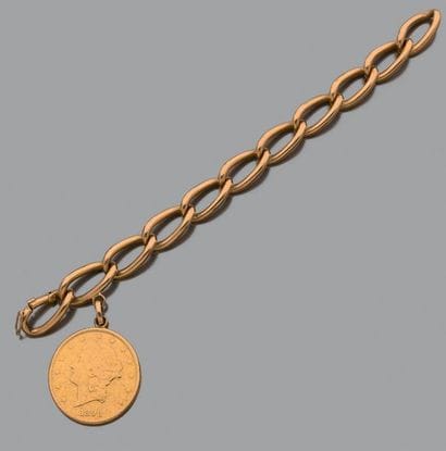 Bracelet en or jaune 18K (750), à maille...