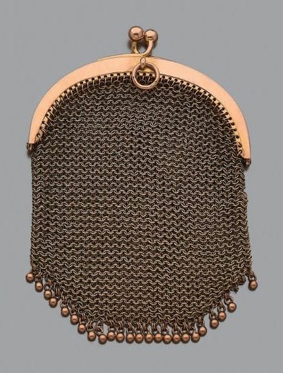 * Bourse en tissu de maille d'alliage d'or...
