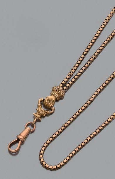Chaîne giletière en or jaune 18K (750), à...