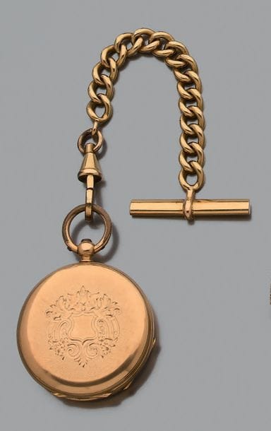 * Montre de col en or jaune 18K (750), à...