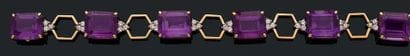 Bracelet en or jaune et or gris 18K (750),...