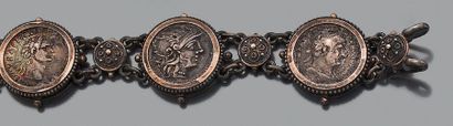 Bracelet en argent et argent doré, constitué...