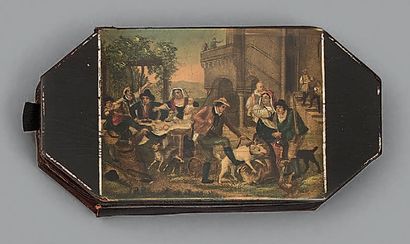 *Etui rectangulaire à pans coupés, le soufflet...