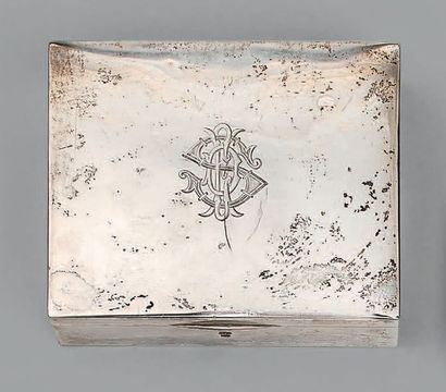 Boîte rectangulaire en argent anglais, chiffrée...