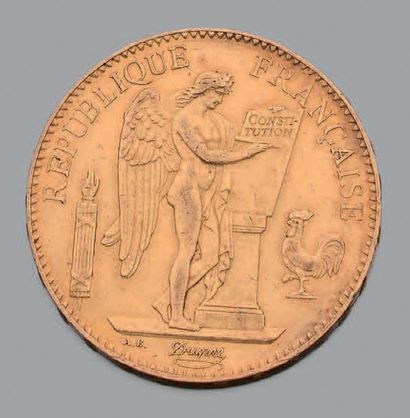 France
Une pièce de cent francs en or jaune.
Troisième...