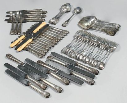 Partie de service de couverts en argent (950),...