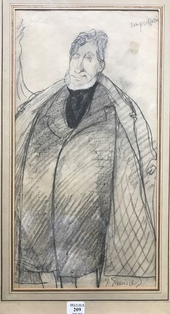 Pierre PUVIS DE CHAVANNES (1824-1898)
IMPRESARIO.
Fusain,...