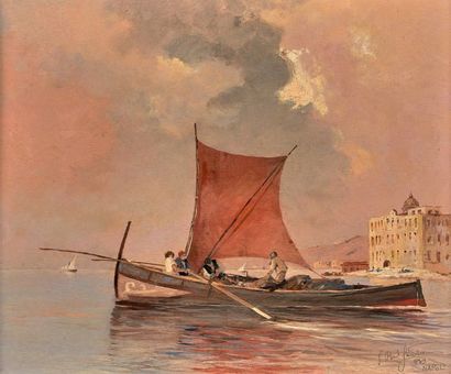 S. BELFANTON (XXème siècle)
PÊCHEURS À NAPLES.
Huile...