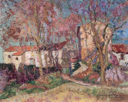 Victor CHARRETON (1864-1936)
VILLAGE EN AUTOMNE.
Huile...