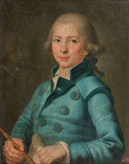 Ecole Francaise vers 1780
LE JEUNE DESSINATEUR.
Toile.
57...