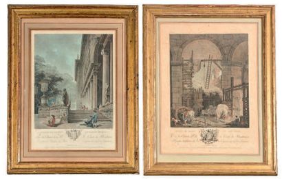 Paire de gravures en couleur:
- COLONNADE...