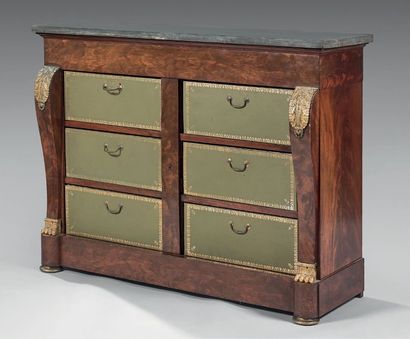 Cartonnier en acajou et placage d'acajou,...