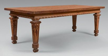 Table console de milieu en chêne sculpté,...