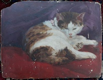 ECOLE FRANCAISE DU XXème siècle
CHAT BUVANT...