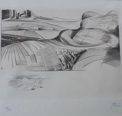 Albert FLOCON (1909-1994)
PAYSAGE.
Eau-forte...