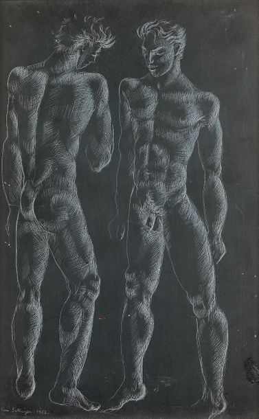 René BOLLIGER (1911-1971)
DEUX NUS, 1952.
Pointe...