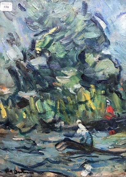 Abel BERTRAM (1871-1954)
BORD DE RIVIÈRE.
Huile...