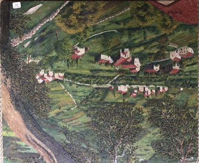 R. COSTON (XXème siècle)
VILLAGE DU QUERCY.
Huile...