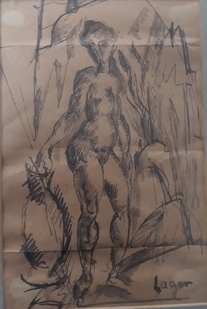 CELSO LAGAR (1891-1966)
NU DEBOUT DEVANT...