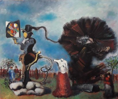 Pierre VALLY (XXème siècle)
VOYEUR,1973.
Huile...