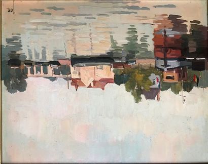 Robert YAN (1901-1994)
LA BOSSE A SAINT MAMMES.
Huile...