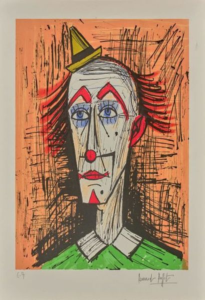 Bernard BUFFET (1928-1999)
CLOWN SUR FOND...