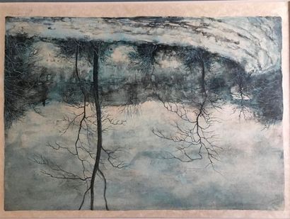 Bernard GANTNER (1928-2018)
PAYSAGE LACUSTRE...