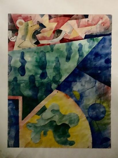 Jean CLERTE (Né en 1930)
SANS TITRE, 1993.
Aquarelle,...