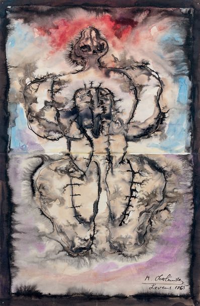 Marek OBERLANDER (1922-1978)
FIGURE SUR FOND...