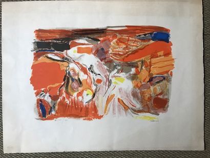 Marek OBERLANDER (1922-1978)
VISAGE EN BLEU.
Aquarelle,...