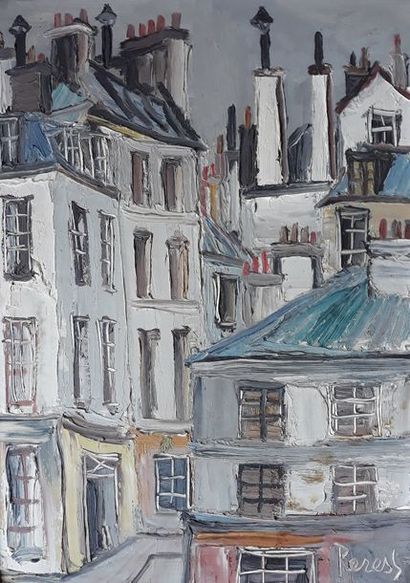 Pierre PERESS (1919-1990)
MAISONS DE PARIS.
Huile...