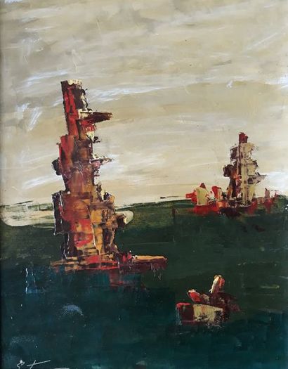 Emilio TORRES (XXème siècle)
PAYSAGE FANTASTIQUE.
Suite...