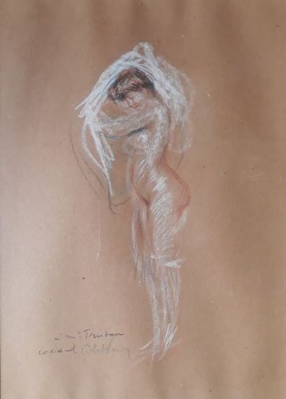 Abel FAIVRE (1867-1945)
NU DEBOUT.
Craie,...