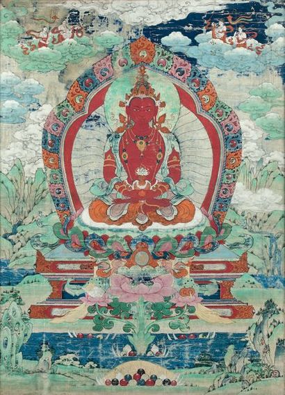 TIBET - XVIIIème-XIXème siècle
Tangka, détrempe...