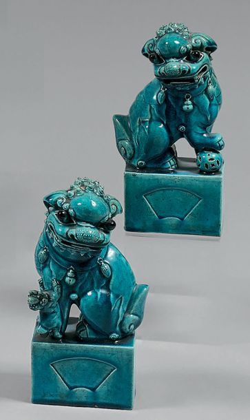 CHINE - XIXème siècle
Couple de chimères...