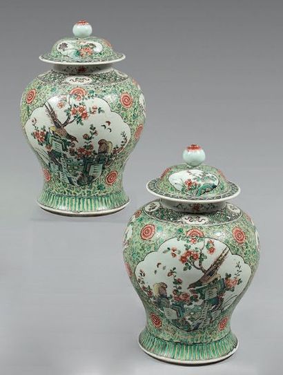 CHINE - XIXème siècle
Paire de potiches en...