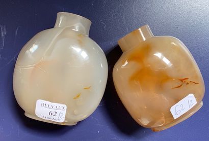 CHINE - Vers 1900
Deux flacons tabatières...