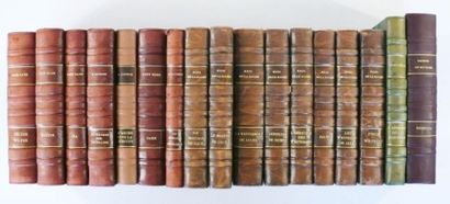 LOT. 17 vol. in-8, demi-reliures havane et...