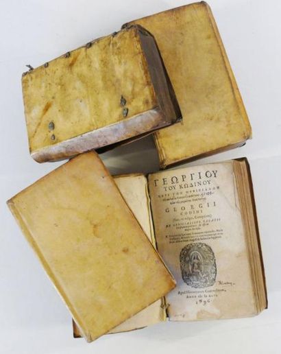 [Reliure vélin]. 4 volumes in-8 en reliures...
