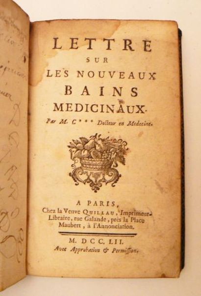 [Médecine]. Lettre sur les nouveaux bains...