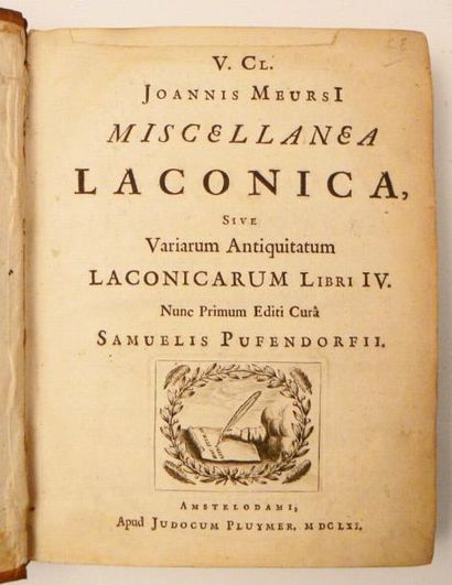 MEURS (Johannes van)
Miscellanea Laconica,...
