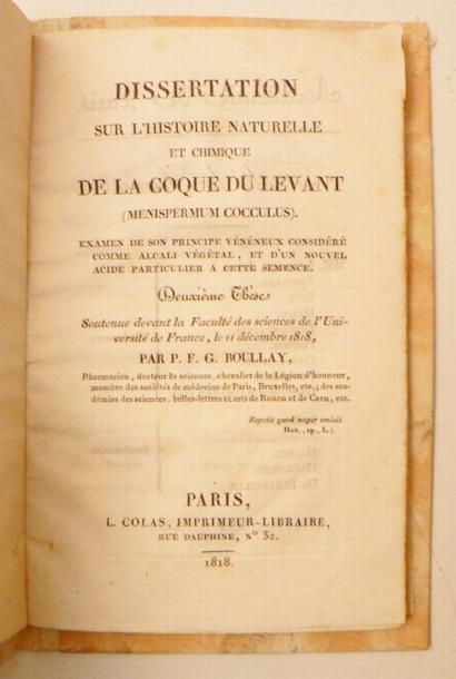 BOULLAY (P.F.G.)
Dissertation sur l'histoire...